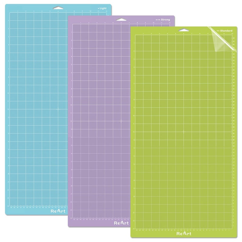 ReArt Cutting Mat Variety 12x24 â€“ 3 Pack Strong Standard Light, Multiple Adhesive Cut Mat Replacement - Image 1